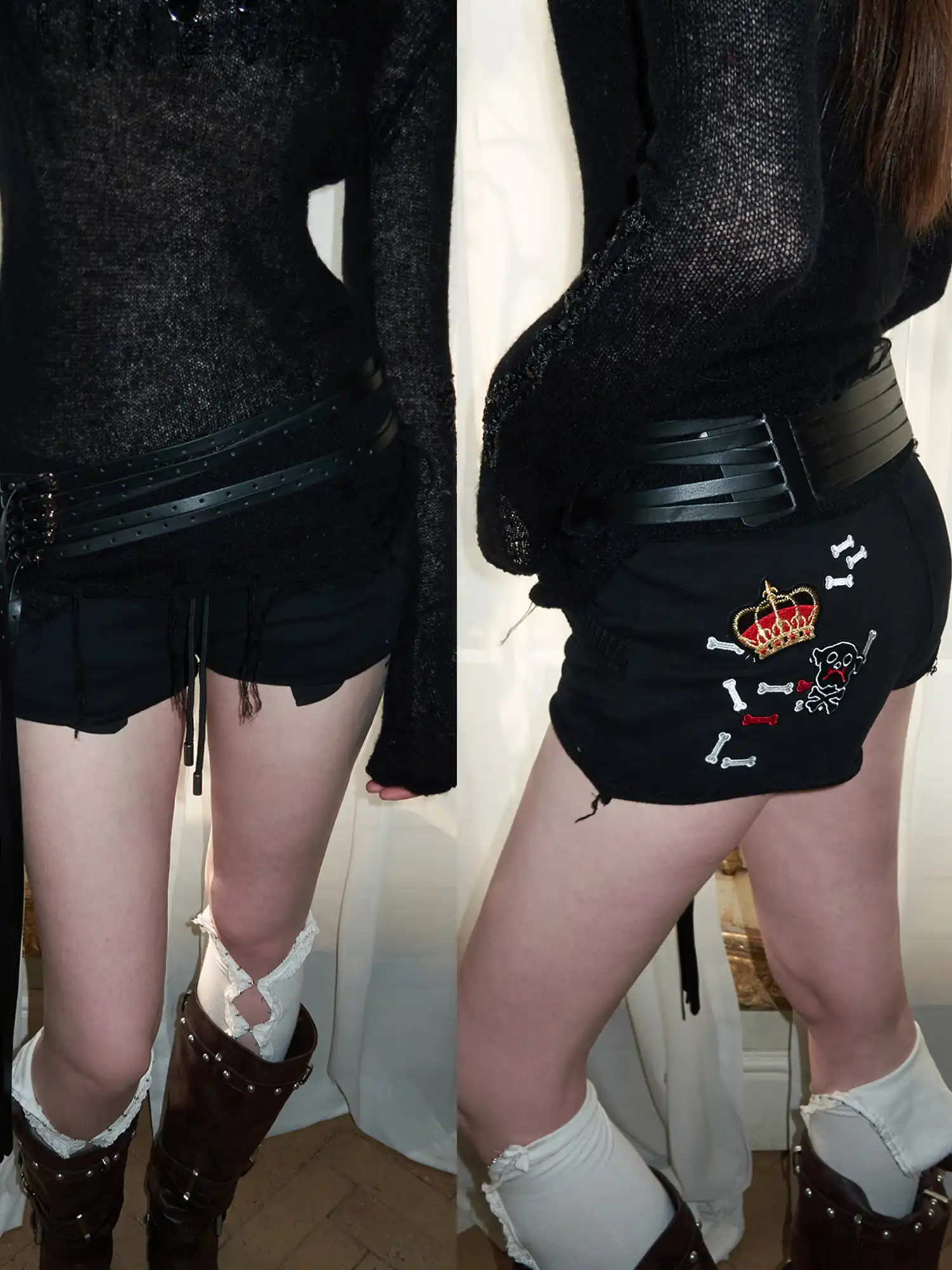 Y2K Low Rise Embroidered Camo Sweat Sexy Shorts - Image 15