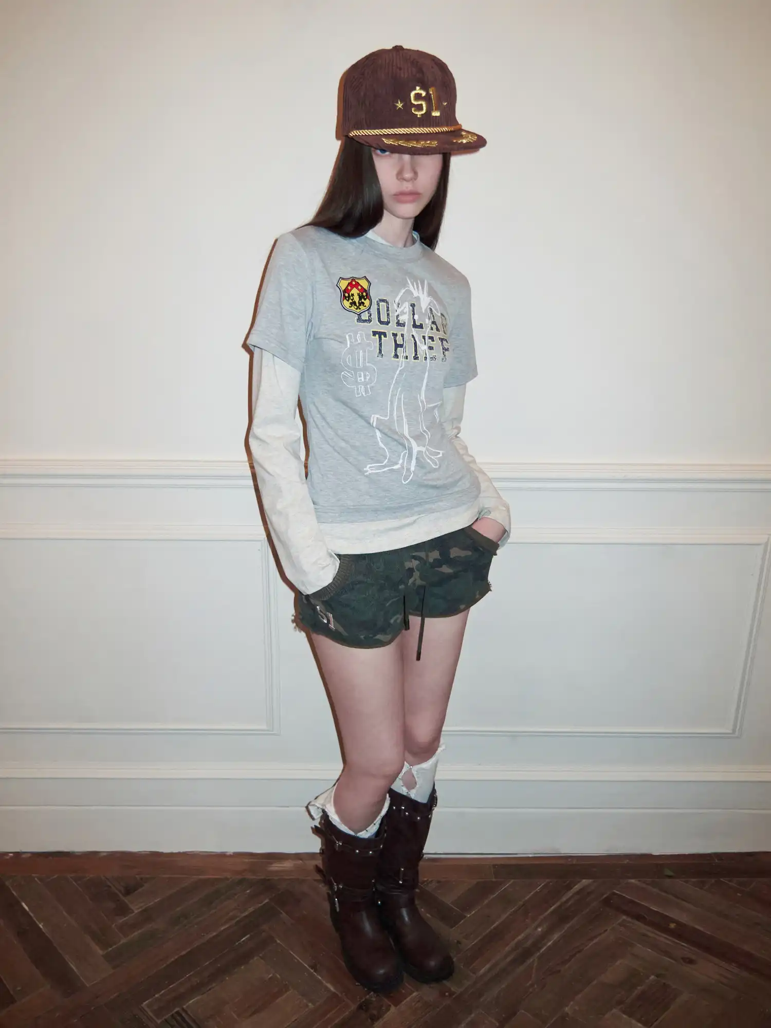 Y2K Low Rise Embroidered Camo Sweat Sexy Shorts - Image 4
