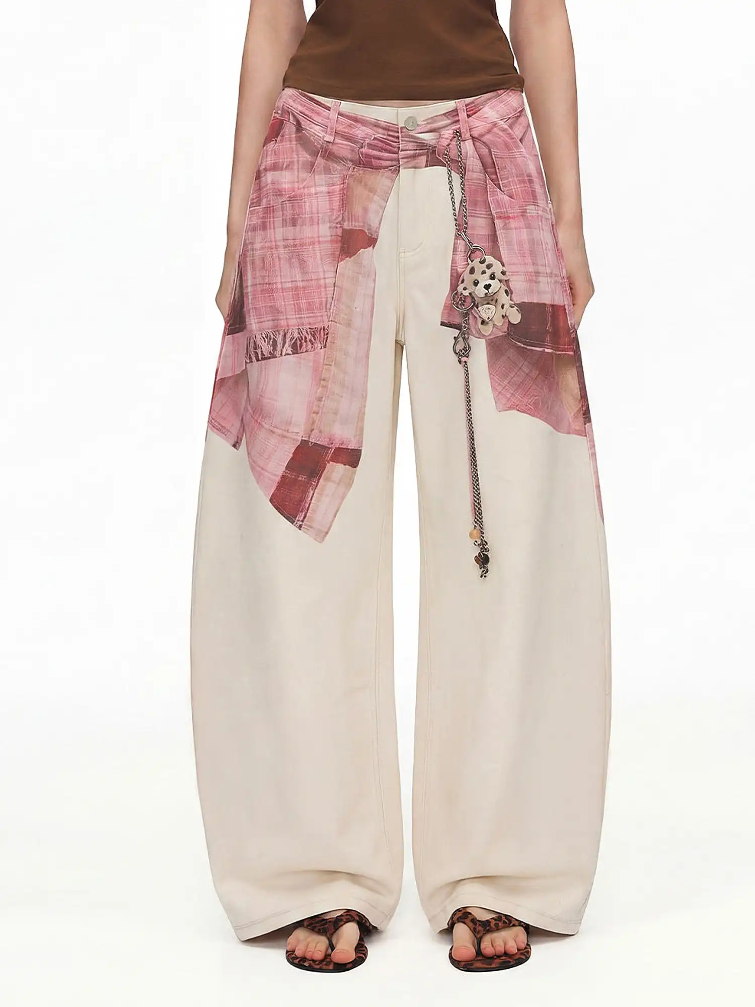 Y2K Puppy Wide-Leg Palazzo Pants