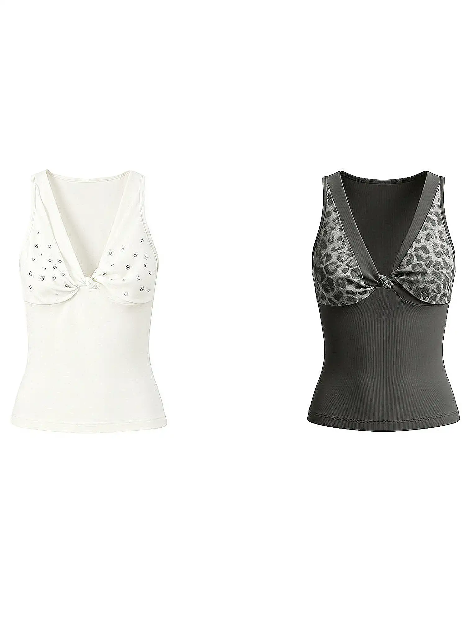 Y2K Rhinestone Twisted V Neck Cami Top - Image 3
