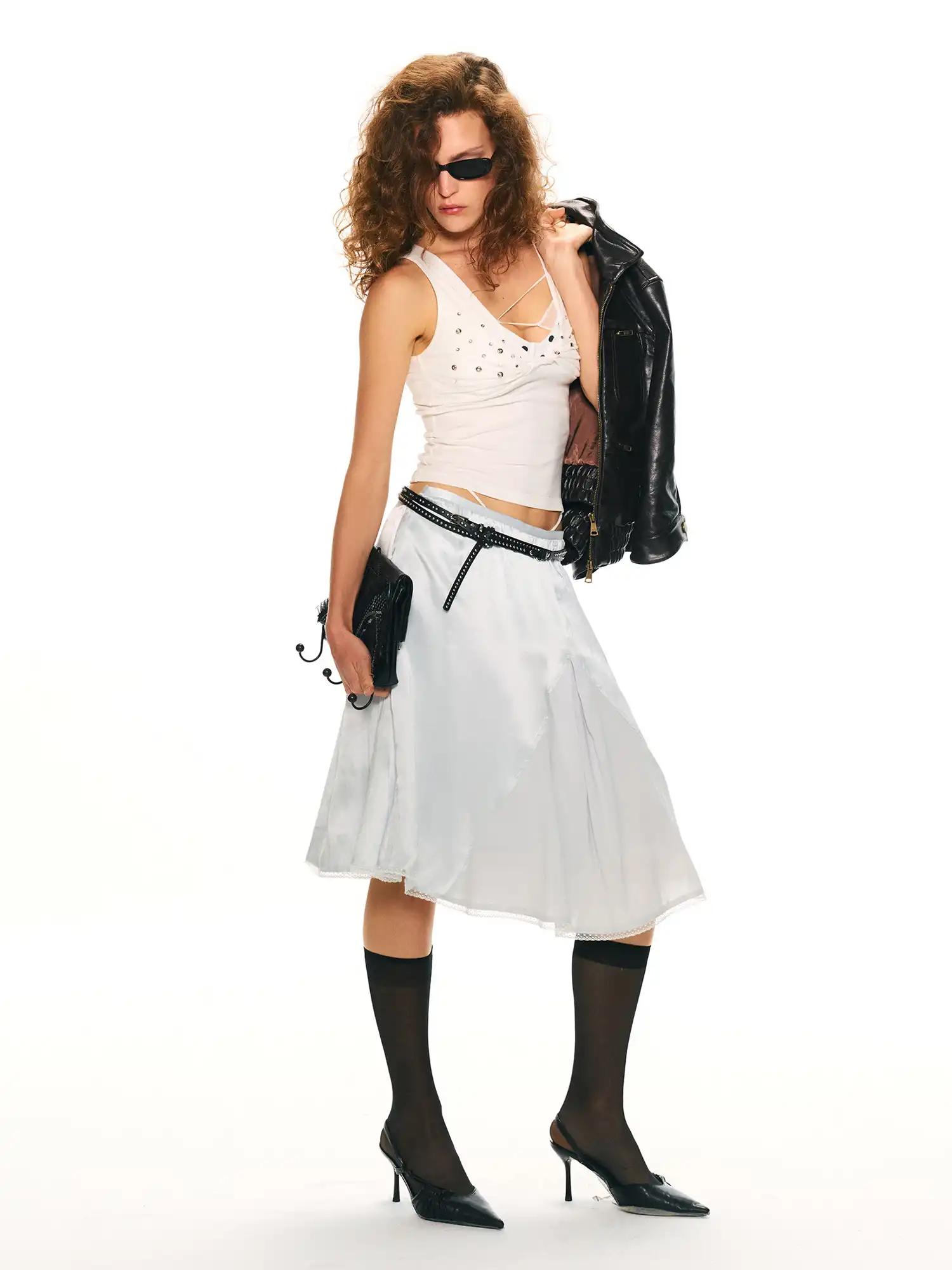 Y2K Rhinestone Twisted V Neck Cami Top - Image 8