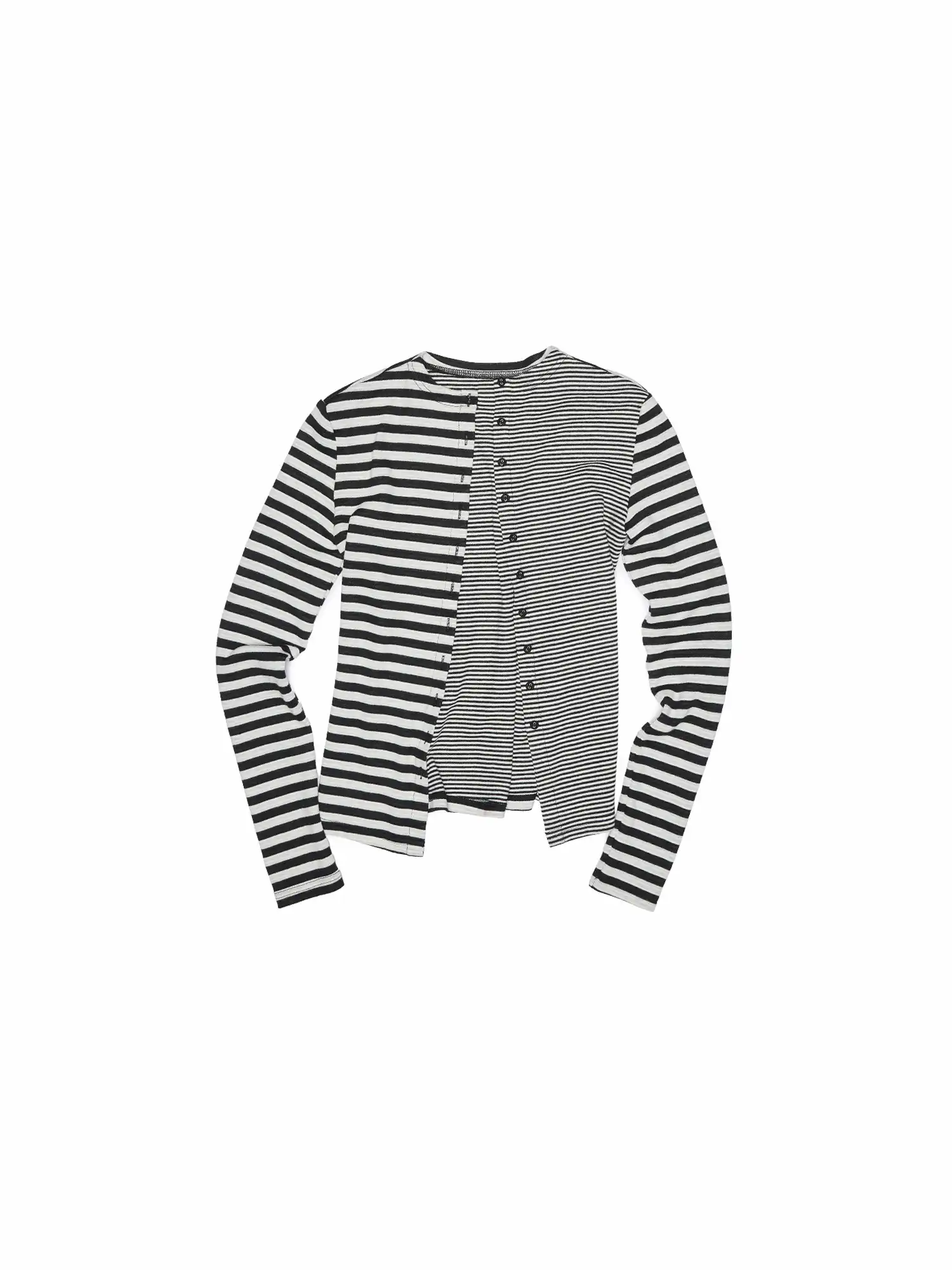Y2K Stripe Knit Fitted Crop Long Sleeve Cardigan - Image 3
