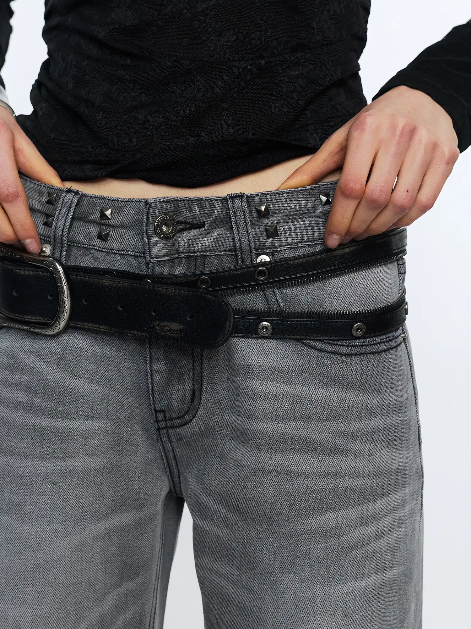 Y2K Western Leather Zip Belt With Detachable Saddle Waist Pouch - Image 7